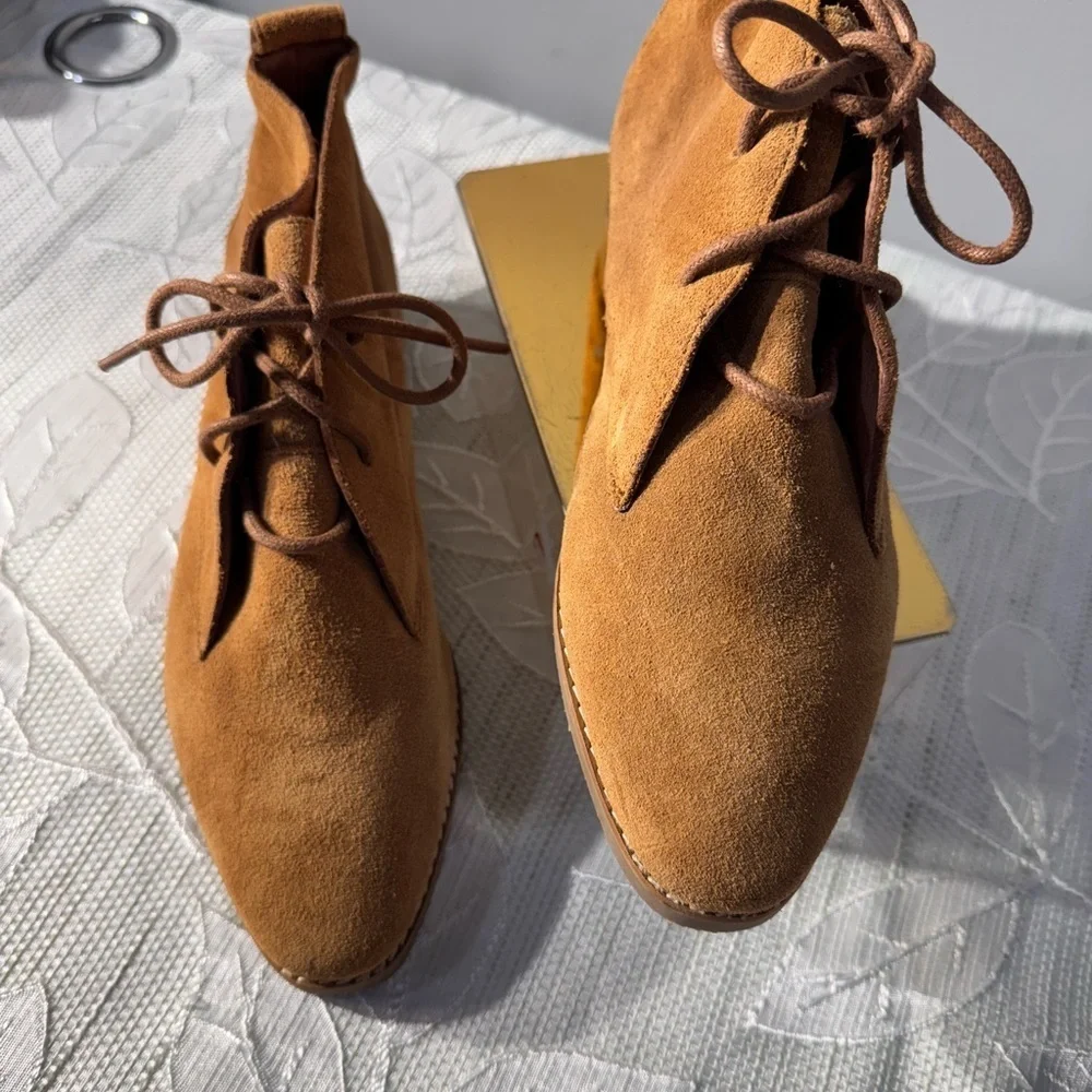 Madewell Suede Lace-Up Boots Women’s 6M – Camel Brown